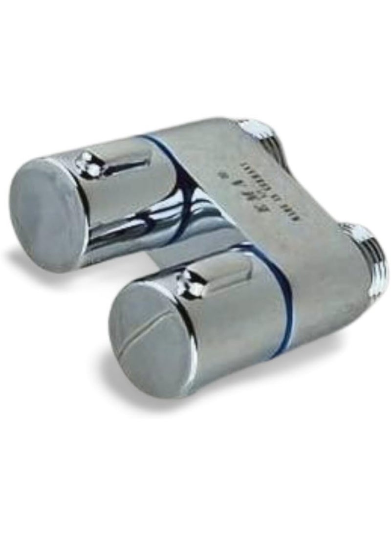 EMI Dual Valve Chrome Water Connector 2 Way Style Metal - Image 3